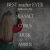 Best Teacher Ever Soy Candle - Clear Jar - 9 oz (Salt and Sea) - HoneyBug 