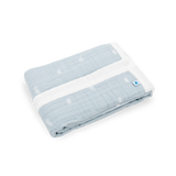 Cotton Muslin Baby Quilt - Blue Rainbow - HoneyBug 