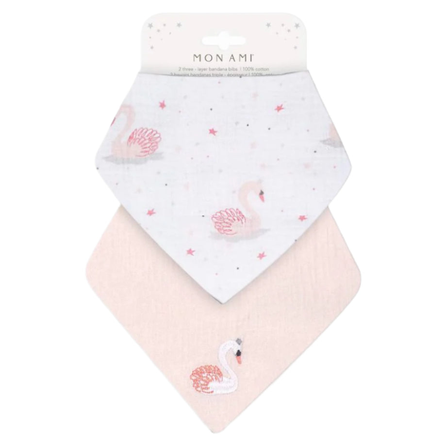 French Swan 2 Pk Bib Set - HoneyBug 