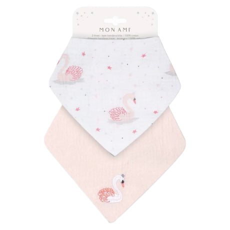 French Swan 2 Pk Bib Set - HoneyBug 