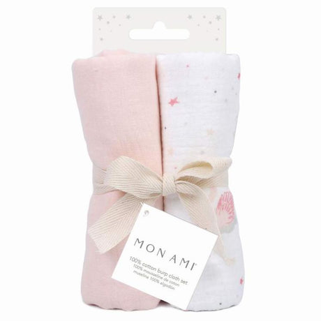 French Swan 2 Pk Burp Cloth Set - HoneyBug 
