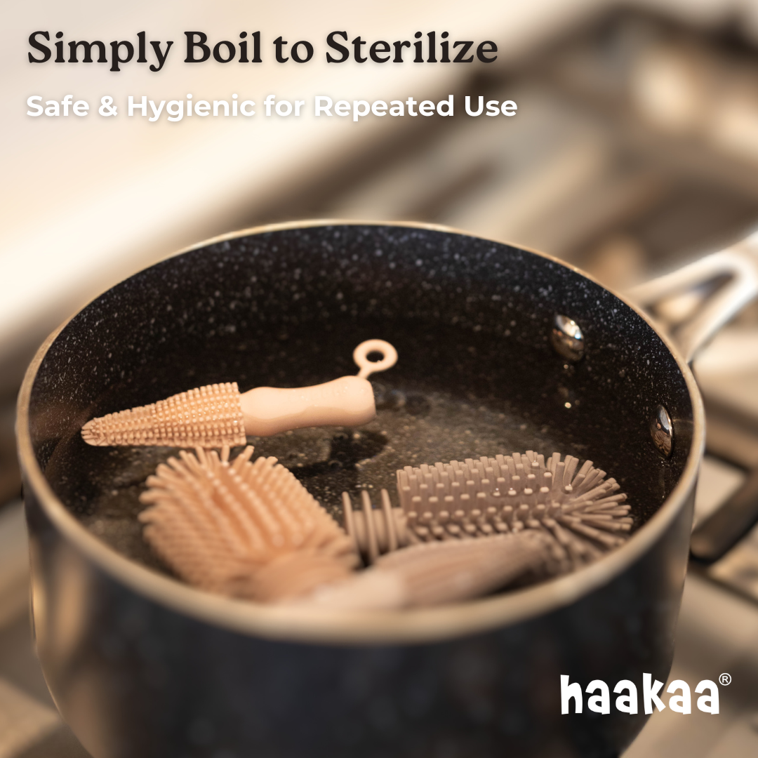 Haakaa Silicone Cleaning Brush Kit - HoneyBug 