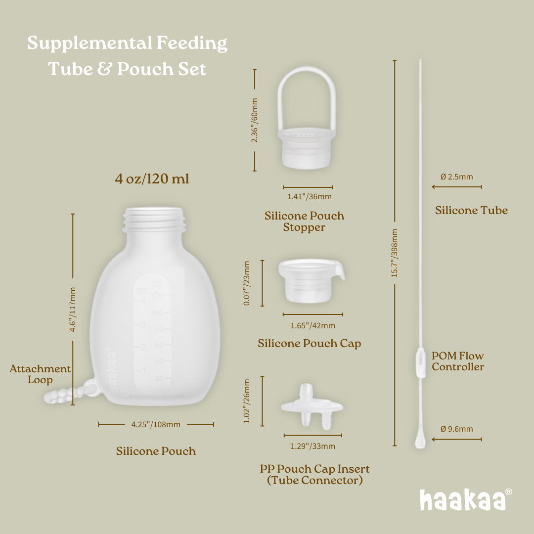 Haakaa Supplemental Feeding Tube & Pouch Set - HoneyBug 