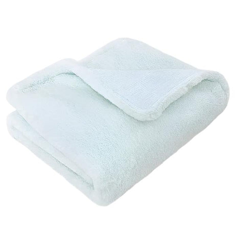 Charmante Luxe Faux Fur Baby Blanket - Blue - HoneyBug 