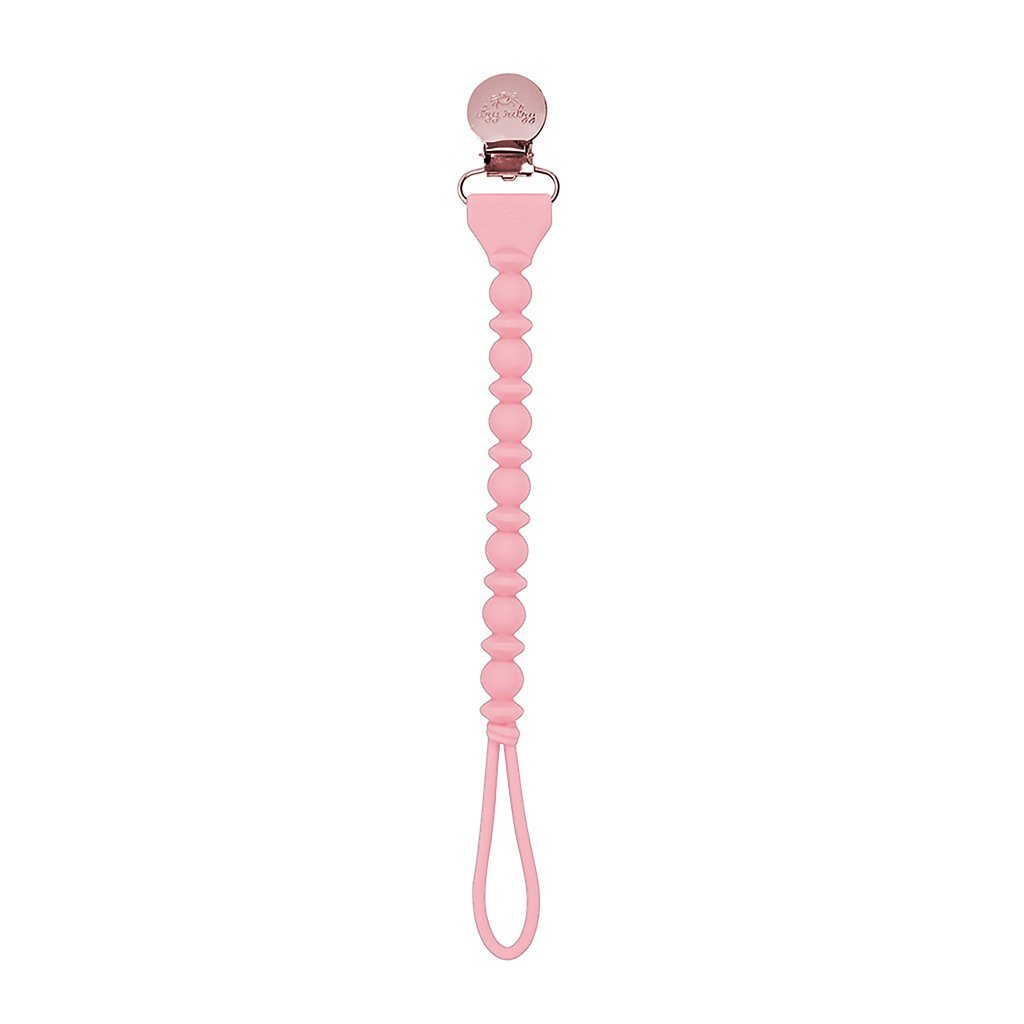 Sweetie Strap Silicone Pacifier Clip - Pink Beaded - HoneyBug 