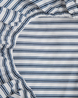 Luxe Premium Percale Crib Sheet in Navy French Ticking