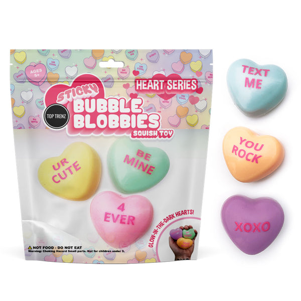 Sticky Bubble Blobbies Conversation Hearts - HoneyBug 