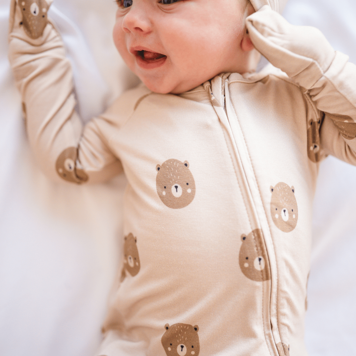 Bamboo 2-Way Convertible Zip Romper - Teddy - HoneyBug 