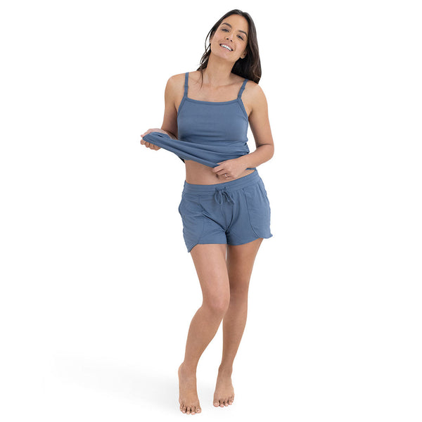 Bamboo Maternity & Postpartum Lounge Shorts | Slate Blue - HoneyBug 