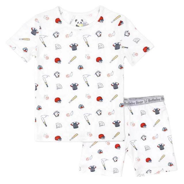 Baseball Bamboo Kids Pajama Short Set - HoneyBug 