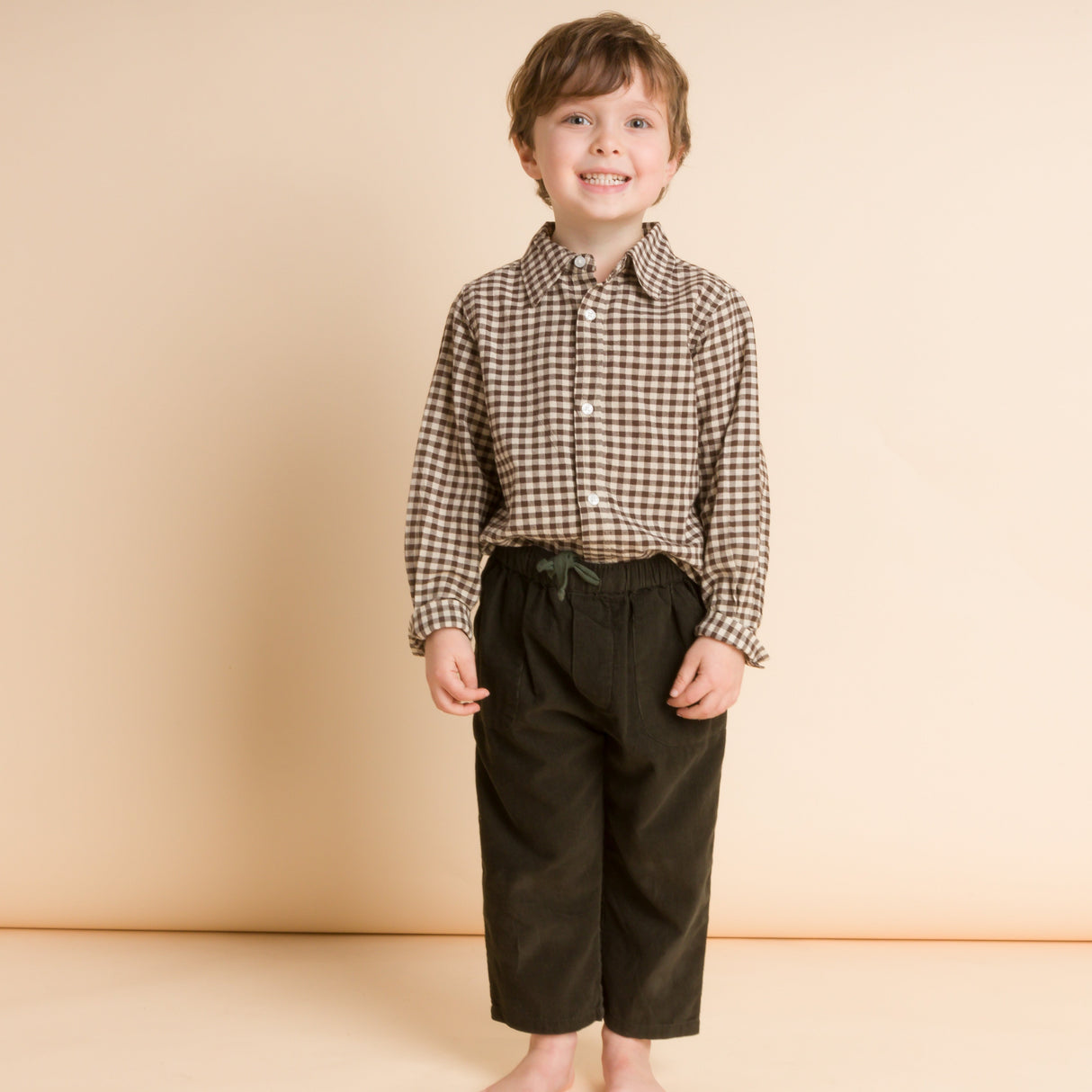 Boys Shirt | Walnut Check - HoneyBug 