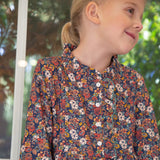 Girls Long Sleeves Dress with Front Ruffle | Garden Confetti - HoneyBug 