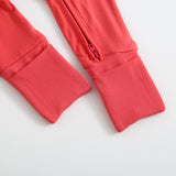 Berry Red Zippered Baby Romper - HoneyBug 