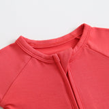 Berry Red Zippered Baby Romper - HoneyBug 