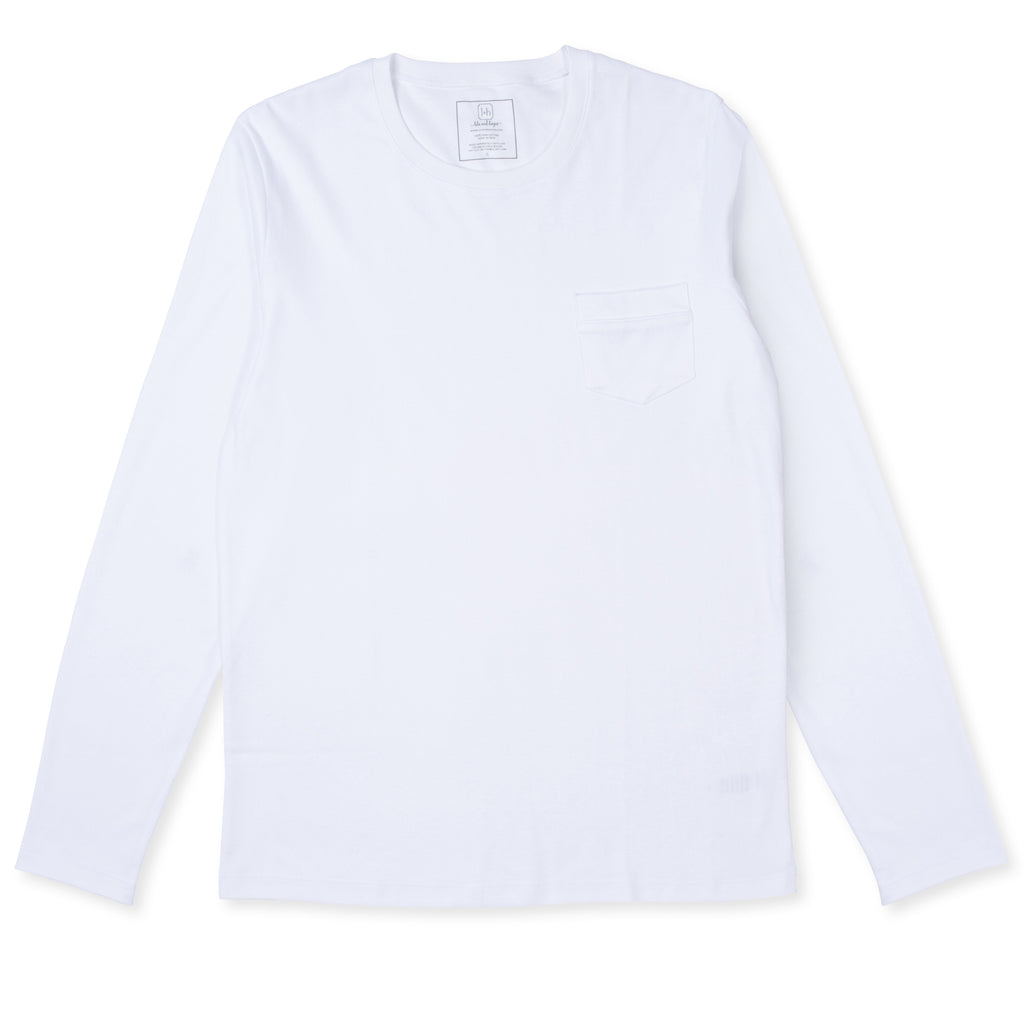 Blake Men's Longsleeve Pocket T-shirt - White - HoneyBug 