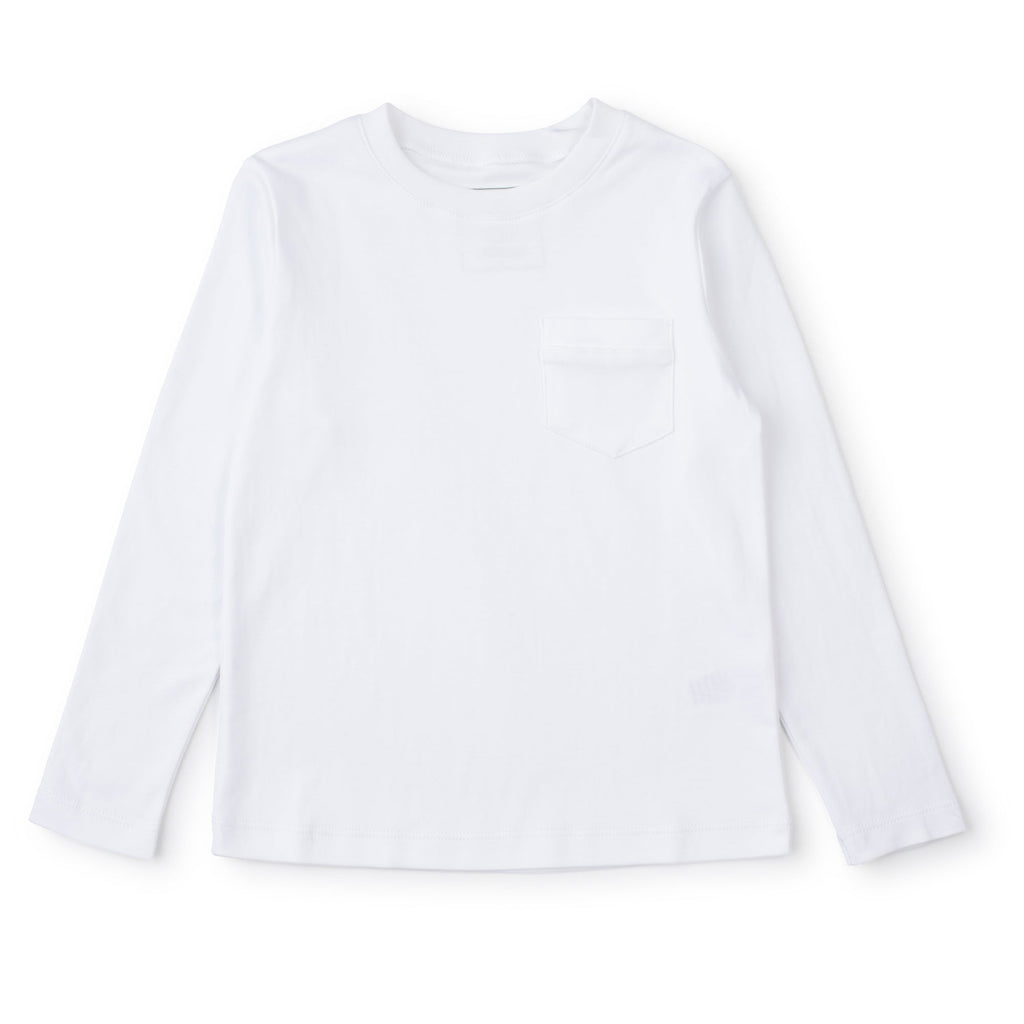 Blake Boys' Longsleeve Pocket T-shirt - White - HoneyBug 