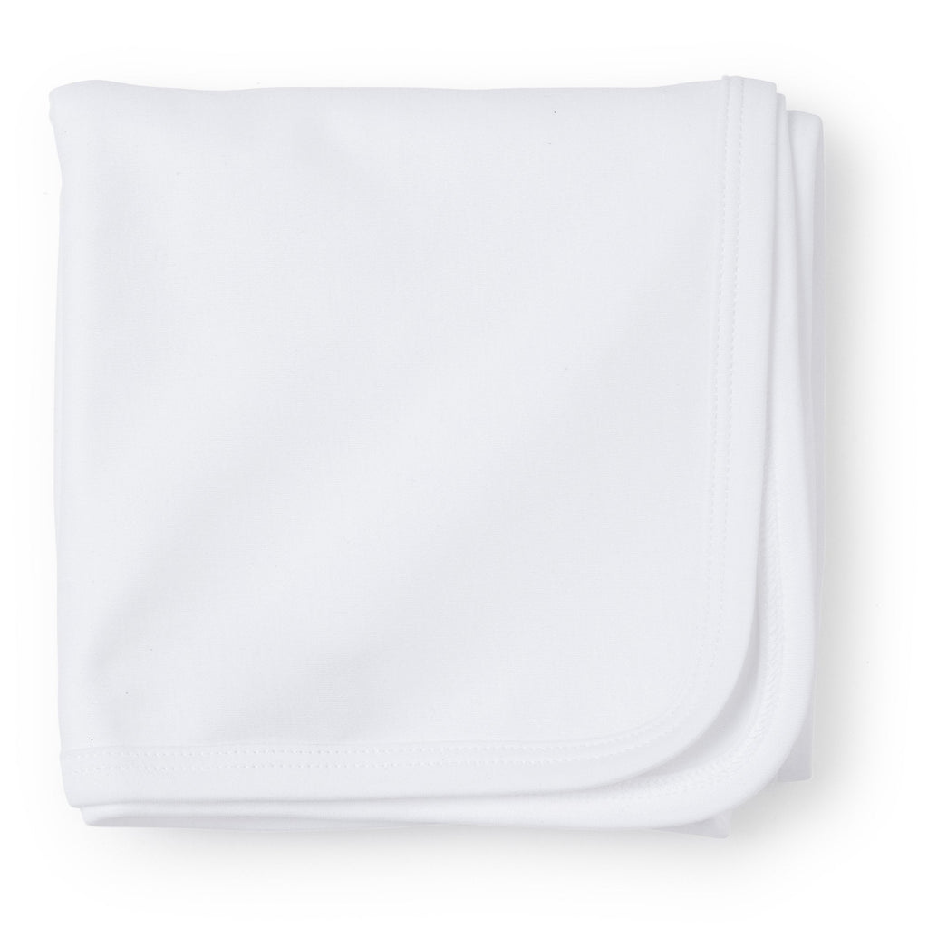Plain Edge Pima Cotton Blanket - White - HoneyBug 