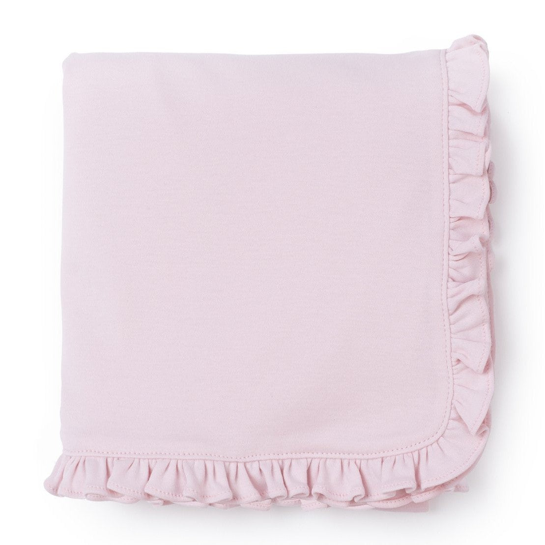 Ruffled Edge Pima Cotton Blanket - Light Pink - HoneyBug 