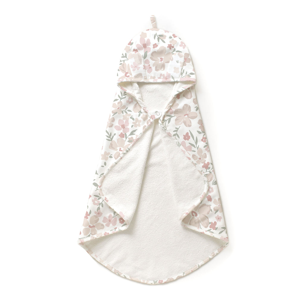 Organic Cotton Hooded Baby Towel & Poncho - Blossom - HoneyBug 