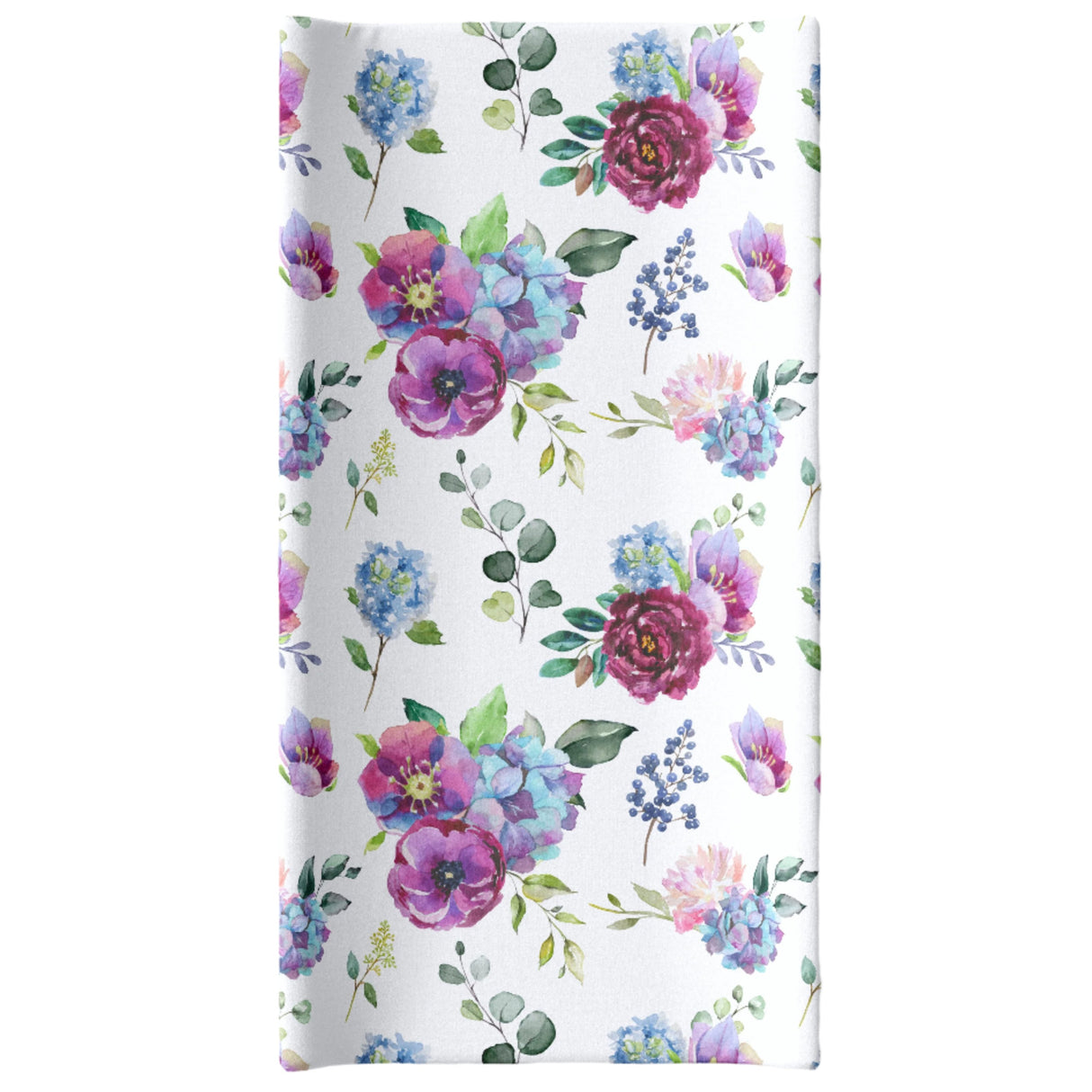 Changing Pad Cover - Blue Floral - HoneyBug 