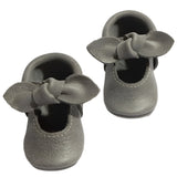 Blue Spruce Knotted Bow Baby Shoe - HoneyBug 