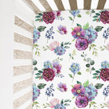 Fitted Crib Sheet - Blue Floral - HoneyBug 