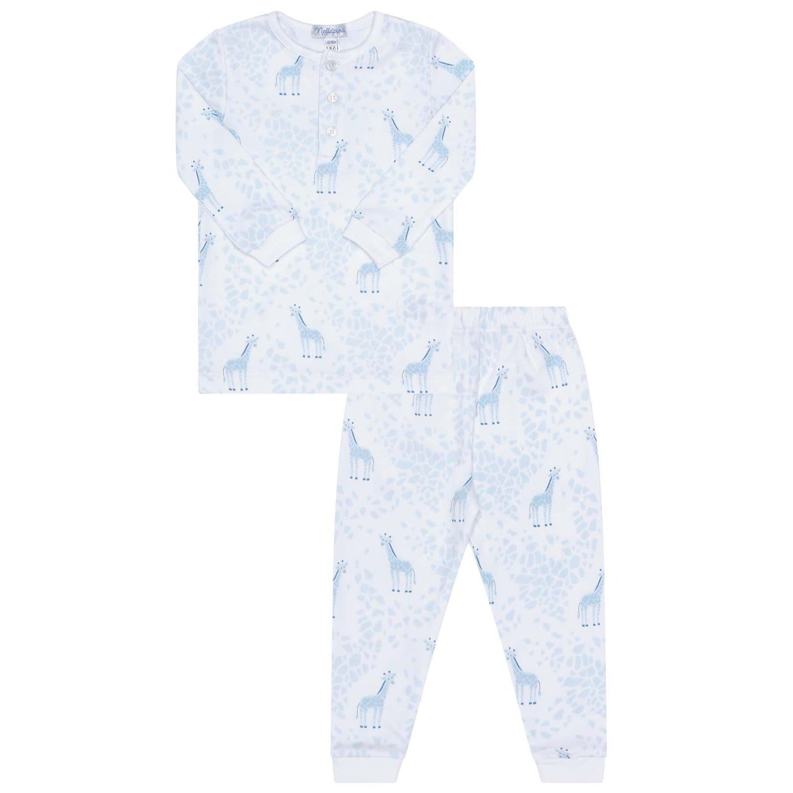 Blue Giraffe Print Pajama - HoneyBug 