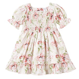 Blush Bouquet Smocked Puff Sleeve Dress