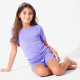 Poppin Purple Bamboo Kids Pajama Short Set - HoneyBug 