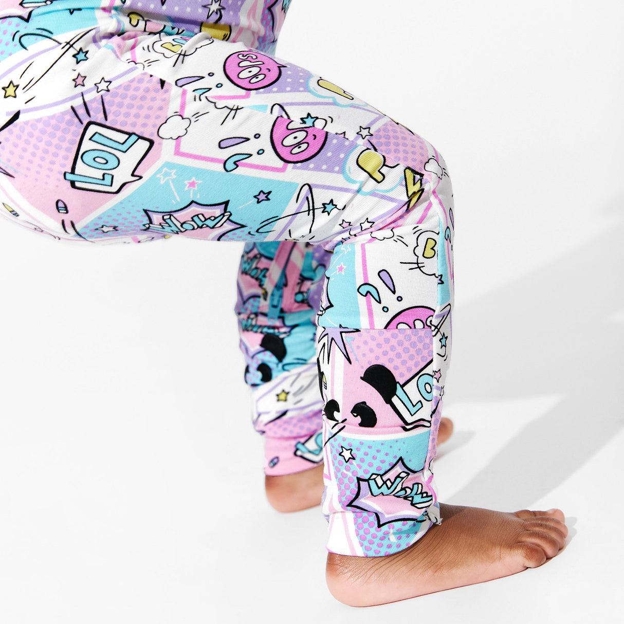 Comic Purple Bamboo Convertible Footie - HoneyBug 