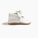 Toasted Bright White Knotted Bow Baby Shoe - HoneyBug 