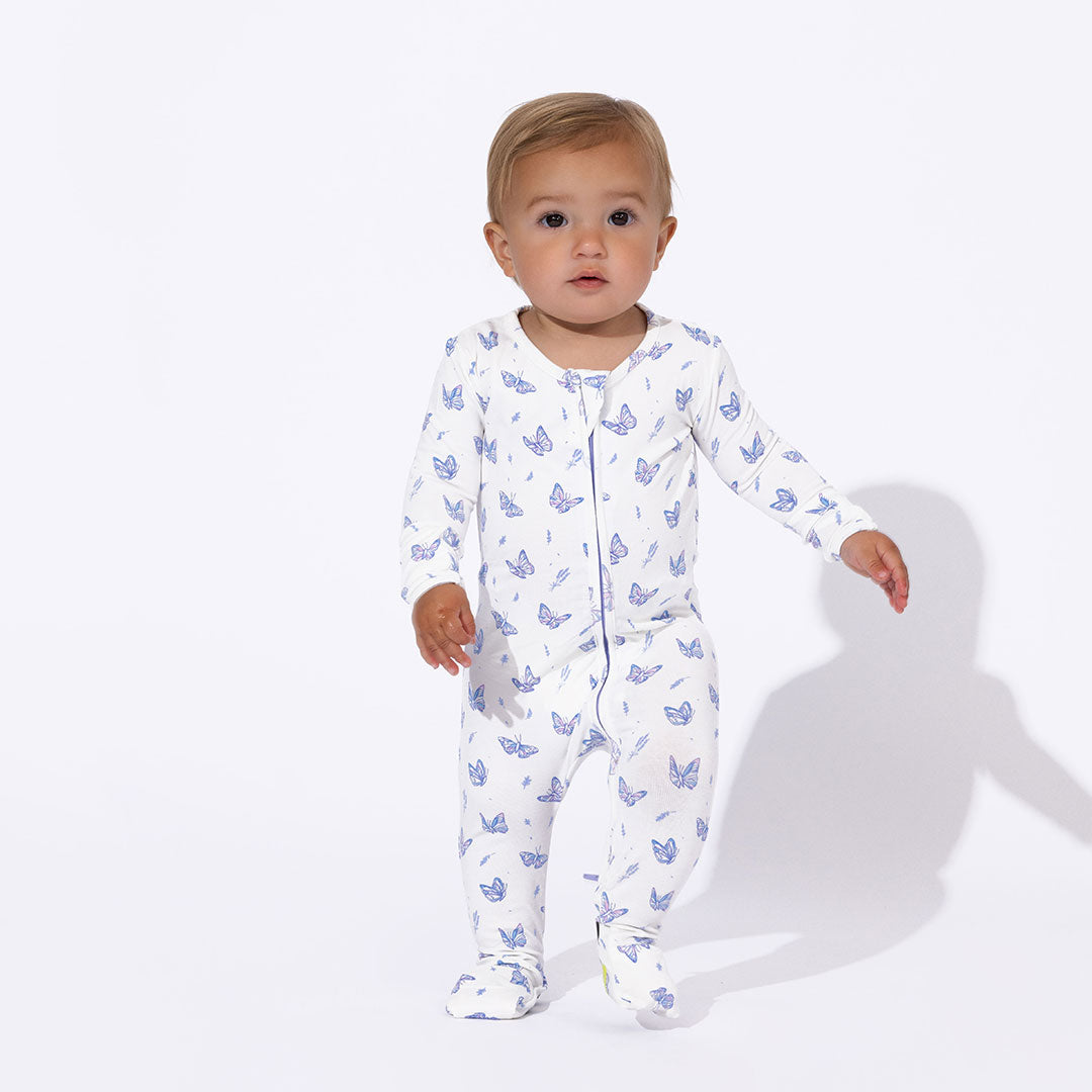 Butterfly Bamboo Convertible Footie - HoneyBug 