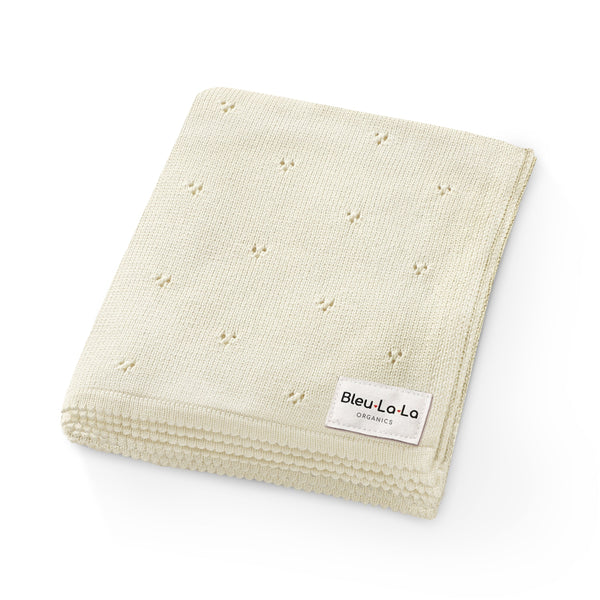 Organic Pointelle Knit Swaddle Blanket - HoneyBug 
