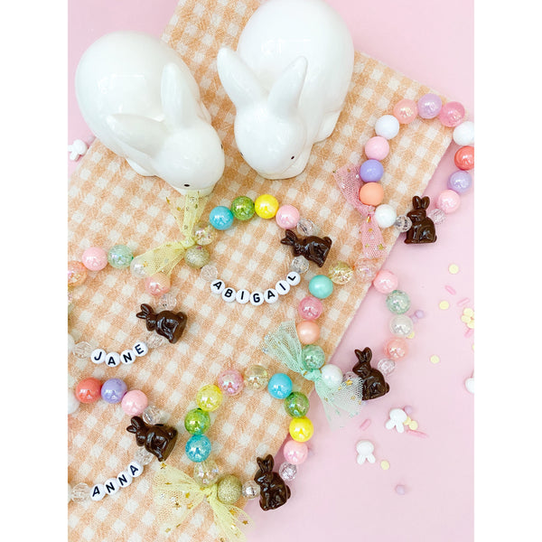 Chocolate Bunny Bracelet - Customizable - HoneyBug 
