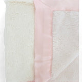 Luxury Duo Satin Border Blanket - Pink/Ivory