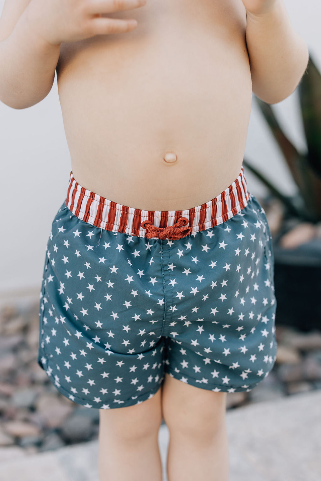 Stars and Stripes Swim Shorts - HoneyBug 