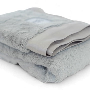 Luxury Satin Border Blanket - Silver