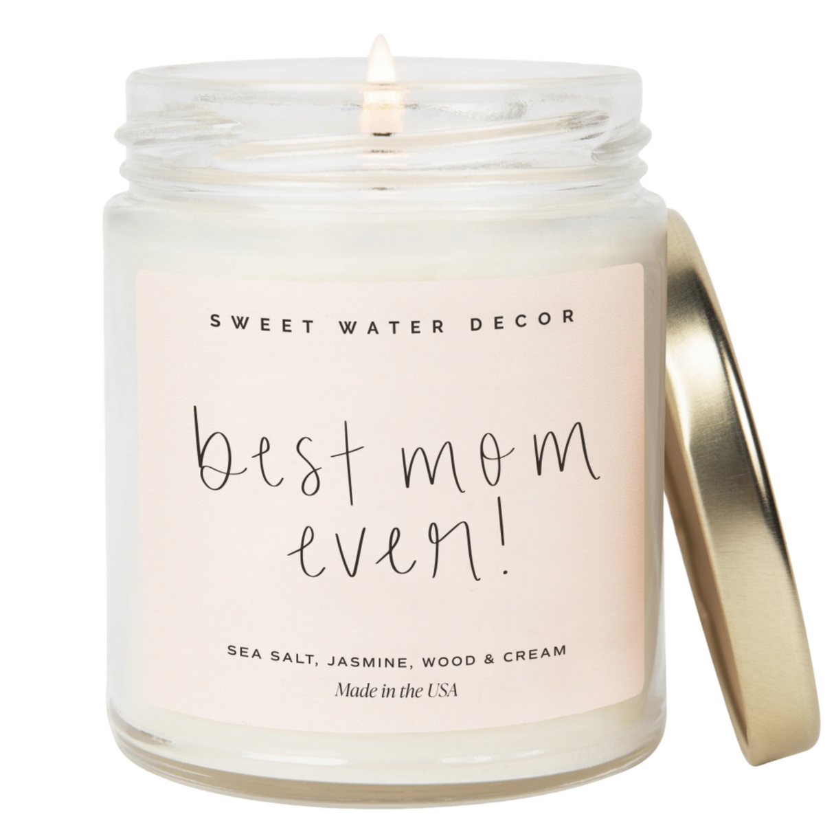Best Mom Ever! Soy Candle - Clear Jar - 9 oz (Spa Day) - HoneyBug 