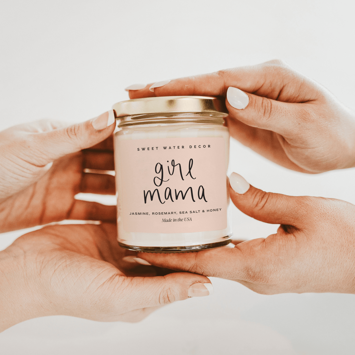 Girl Mama Soy Candle - Clear Jar - 9 oz (Wildflowers and Salt) - HoneyBug 