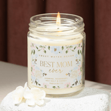 Best Mom Ever Soy Patterned Candle - Clear Jar - 9 oz (Wildflowers and Salt) - HoneyBug 