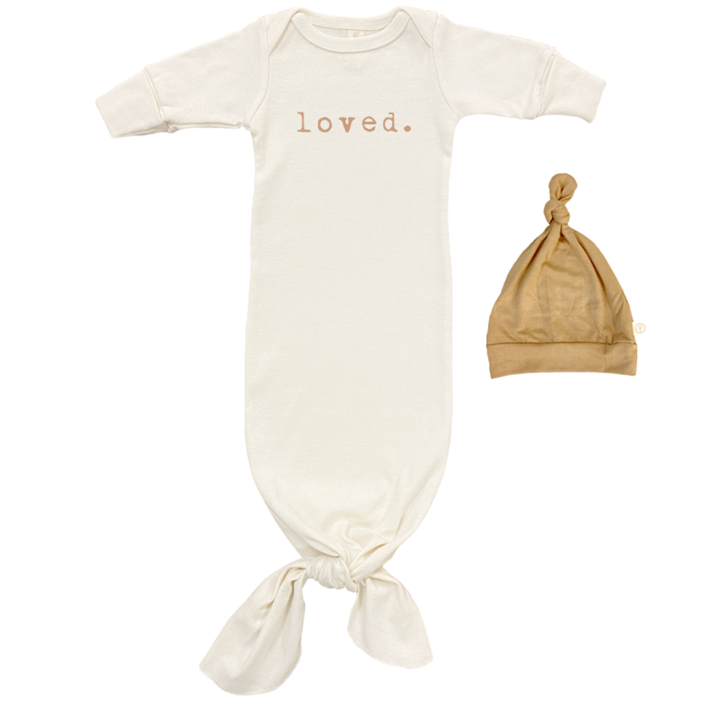 Loved Gown + Hat Set - Clay - HoneyBug 