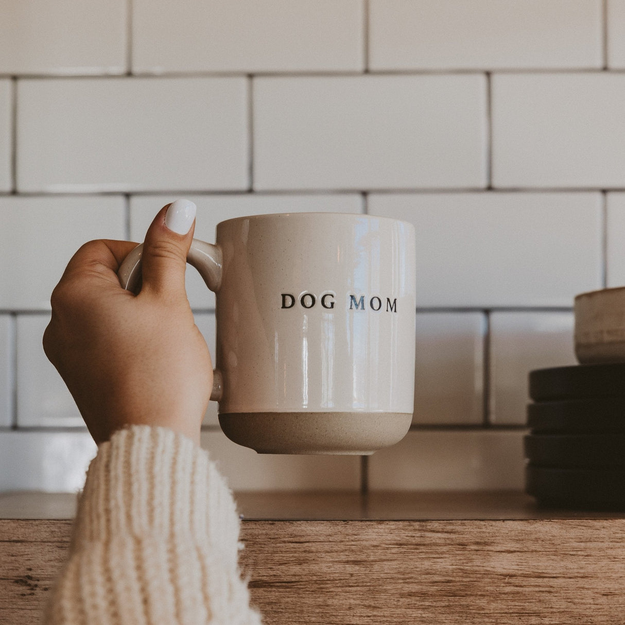 Dog Mom 14oz. Stoneware Coffee Mug - HoneyBug 