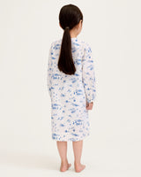 Girl's Twill Beatrice Nightgown in Chalet Toile - HoneyBug 