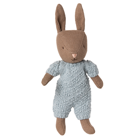 Rabbit, Micro - Brown - Blue Knitted Suit - HoneyBug 