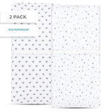 Waterproof Changing Pad Cover | Cradle Sheet Set - Grey Stars - HoneyBug 