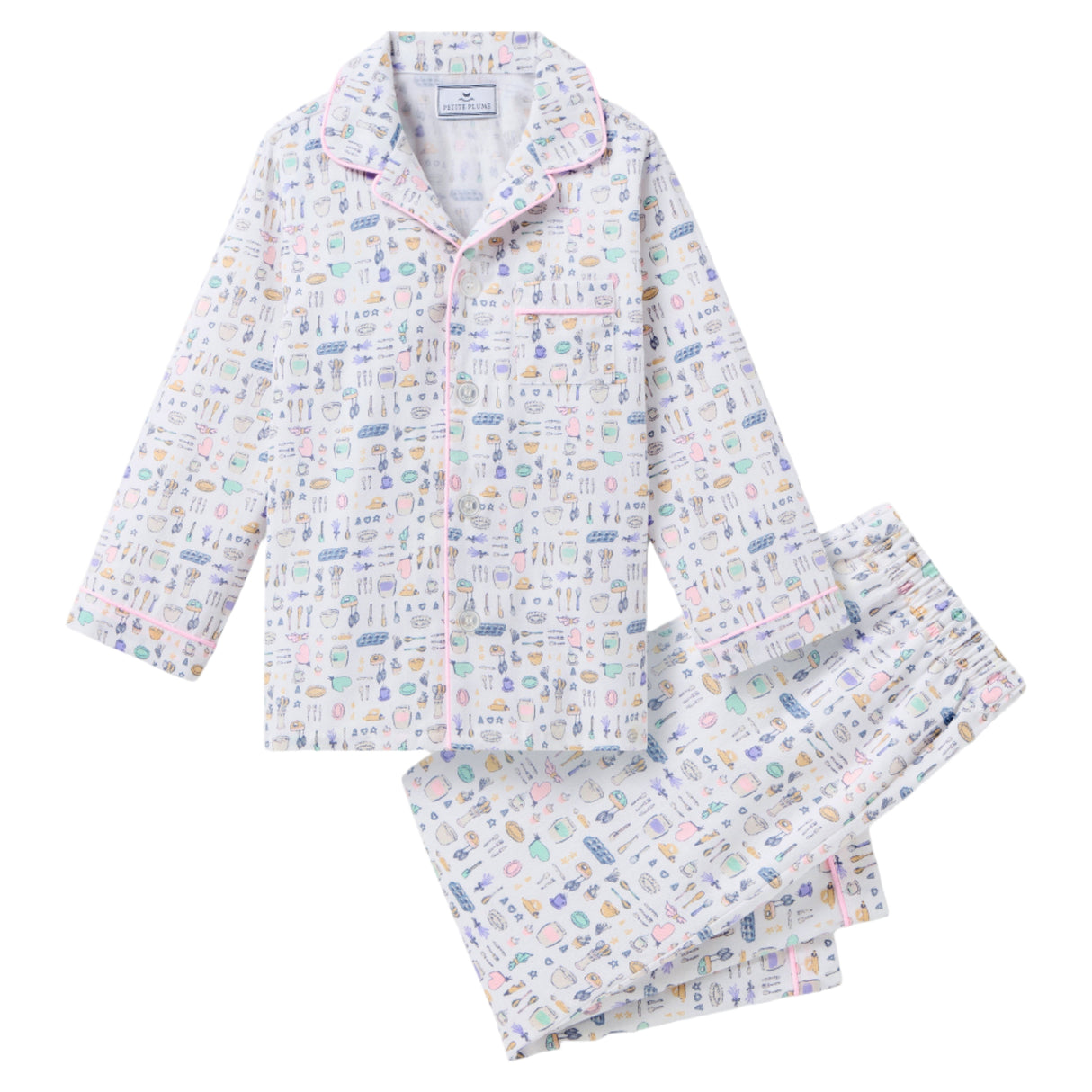 Kid's Twill Pajama Set in Baking Spirits Bright - HoneyBug 