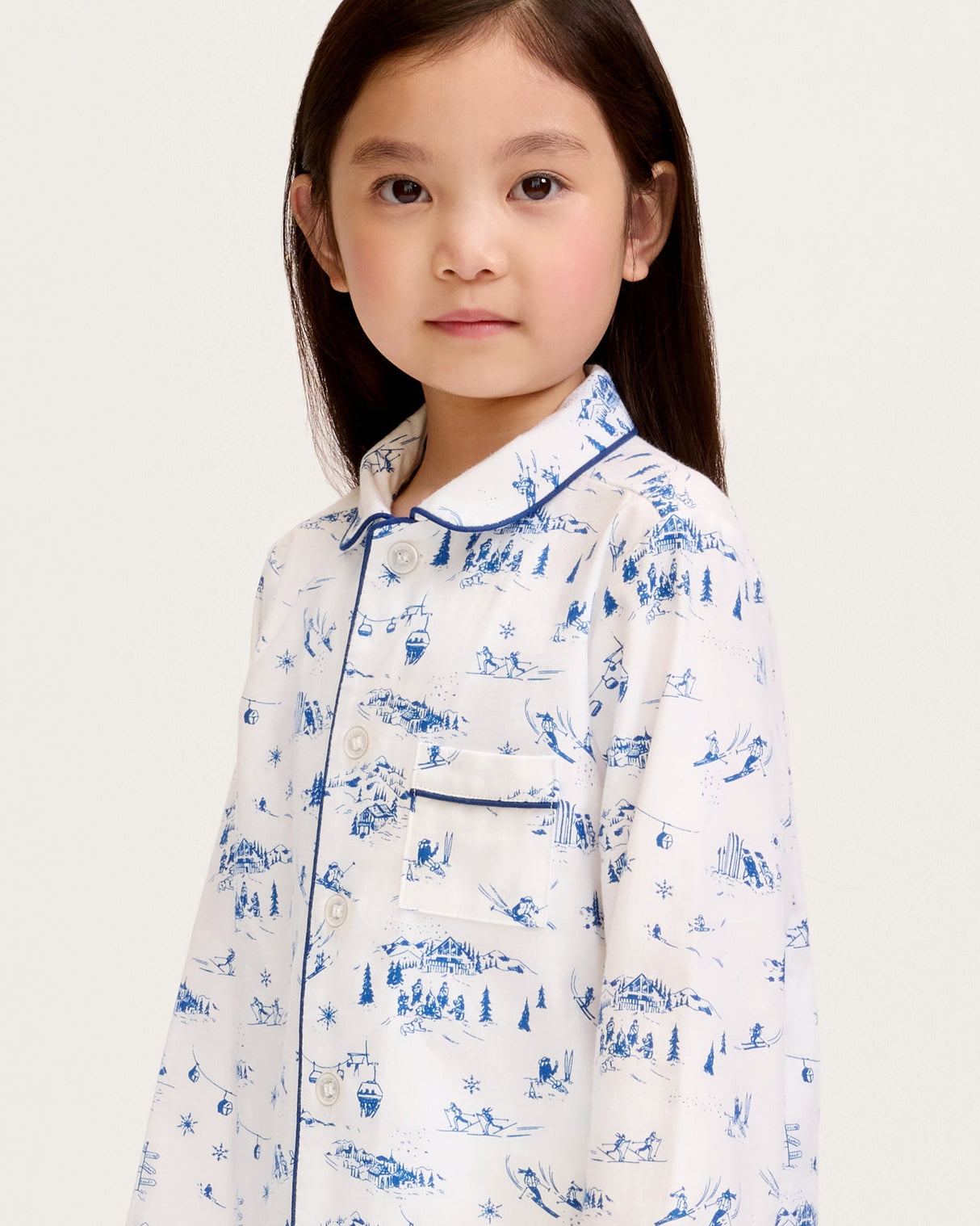Kid's Twill Pajama Set in Chalet Toile - HoneyBug 