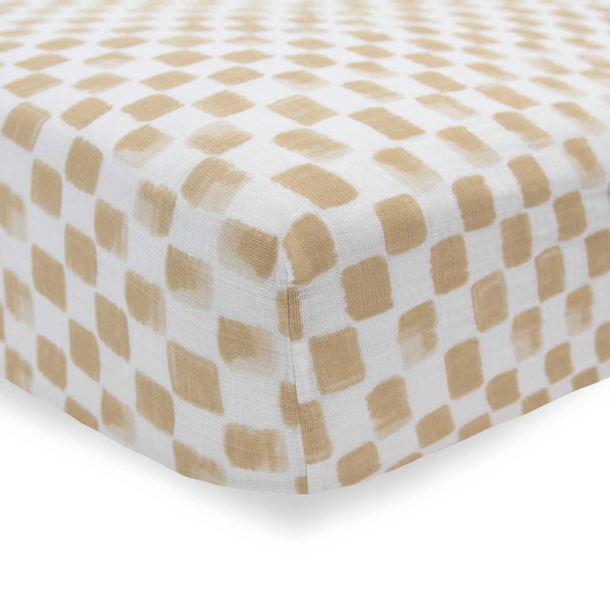Cotton Muslin Crib Sheet - Adobe Checker - HoneyBug 
