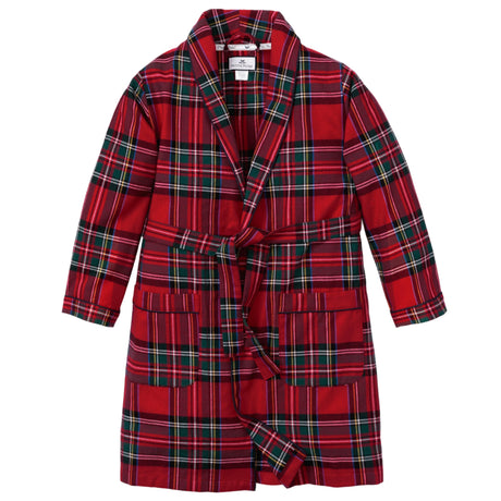 Kid's Brushed Twill Robe in Imperial Tartan - HoneyBug 