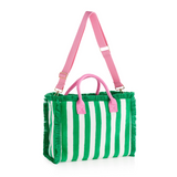 Cabana Stripe Tote - Green - HoneyBug 